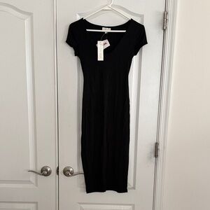 See You Monday Black Midi Dress